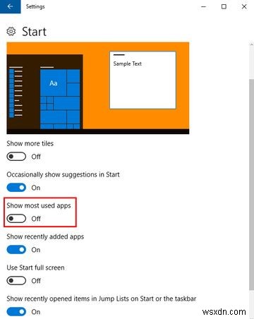 Cách xóa các ứng dụng được sử dụng nhiều nhất khỏi menu Start của Windows 10 