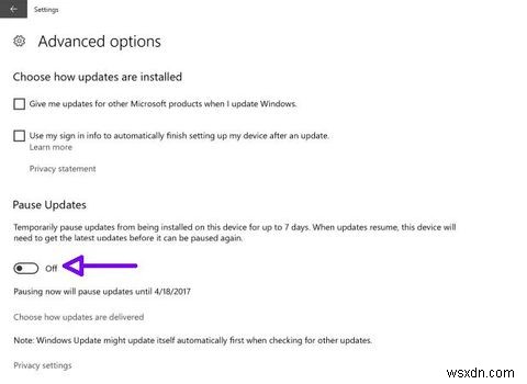 Bản cập nhật dành cho người sáng tạo Windows 10 giới thiệu nút tạm dừng cập nhật mới 