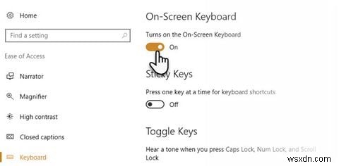 Cách bật / tắt bàn phím ảo trong Windows 10 