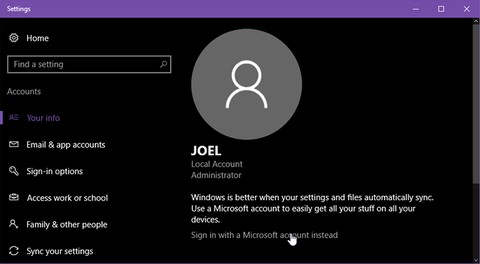 Cách kết nối tài khoản Microsoft với Windows 10 