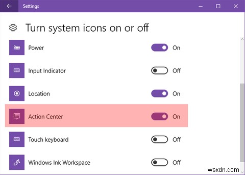 Cách tắt biểu tượng thanh tác vụ của Action Center trong Windows 10 