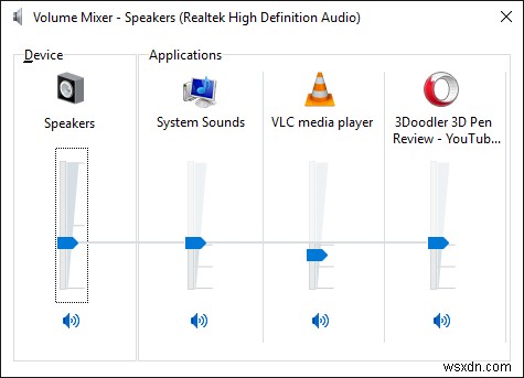 Cách thay đổi âm lượng trên cơ sở mỗi ứng dụng trong Windows 10 