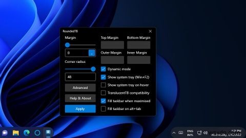 Cách thêm góc tròn vào thanh tác vụ của Windows 11 