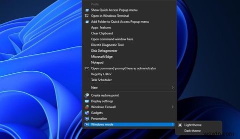Cách thêm tùy chọn chế độ tối và sáng vào menu ngữ cảnh của Windows 11 