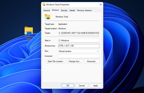 Cách thiết lập phím tắt công cụ Windows trong Windows 11 