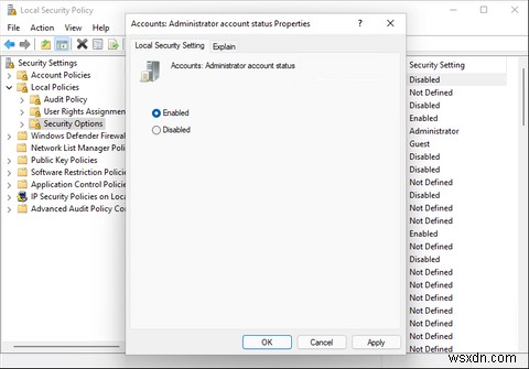 Cách bật hoặc tắt tài khoản quản trị viên tích hợp trong Windows 11 