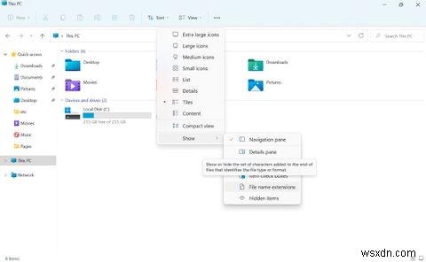 Cách xem phần mở rộng tệp trong Windows 11 