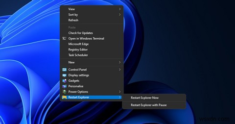 Cách thiết lập phím tắt trên màn hình và menu ngữ cảnh để khởi động lại File Explorer trong Windows 11 