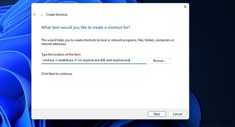 Cách thiết lập phím tắt trên màn hình và menu ngữ cảnh để khởi động lại File Explorer trong Windows 11 