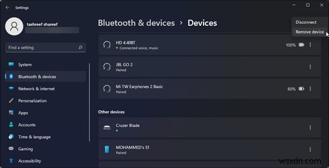 Cách đổi tên thiết bị Bluetooth trên Windows 11 