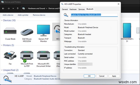 Cách đổi tên thiết bị Bluetooth trên Windows 11 