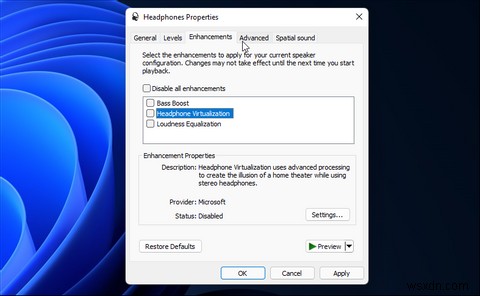 Cách cải thiện chất lượng âm thanh và âm thanh trên PC chạy Windows 11 