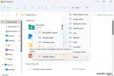 Cách hiển thị tệp và thư mục ẩn trên Windows 11 