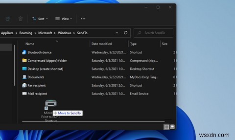 Cách thêm phím tắt mới vào menu gửi tới trong Windows 11 