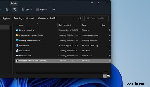 Cách thêm phím tắt mới vào menu gửi tới trong Windows 11 