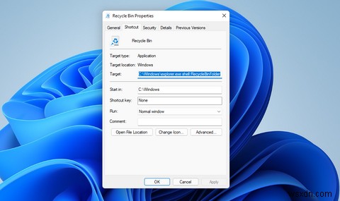 Cách tạo thanh tác vụ và phím tắt cho thùng rác trong Windows 11 
