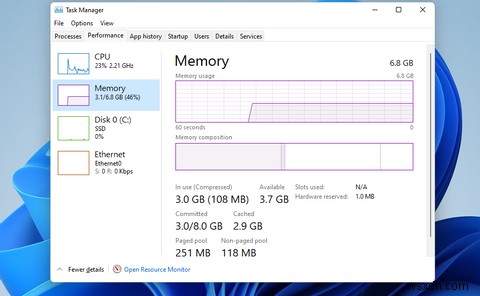 Cách kiểm tra mức sử dụng RAM, GPU và CPU trong Windows 11 