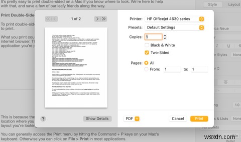 Cách in hai mặt trên máy Mac 