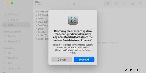 Cách đặt lại Bộ sưu tập phông chữ của bạn trong macOS 