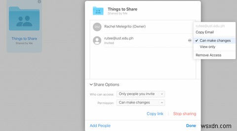 Cách chọn ai có thể xem và chỉnh sửa tệp được chia sẻ của bạn trong iCloud Drive 