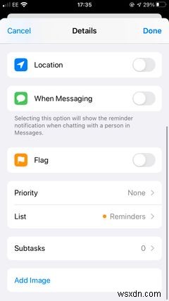 Cách sử dụng thẻ ưu tiên trong ứng dụng Apple Reminders 