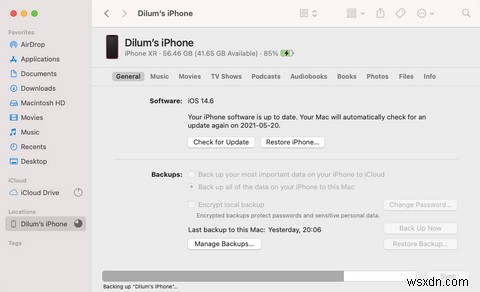 Làm thế nào để sao lưu iPhone của bạn vào máy Mac của bạn 