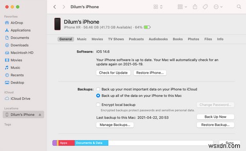 Làm thế nào để sao lưu iPhone của bạn vào máy Mac của bạn 