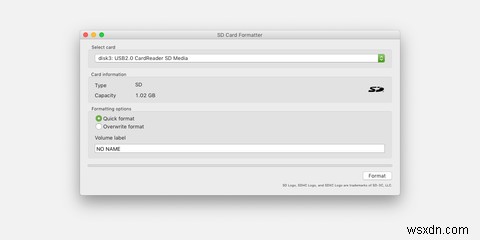 Cách định dạng thẻ SD trên máy Mac của bạn 