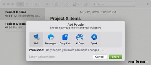 Cách cộng tác trong các ứng dụng Mac mặc định:Ghi chú, Lịch và hơn thế nữa 