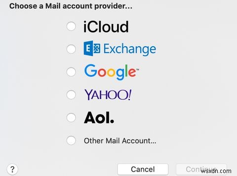 Cách thêm và xóa tài khoản email trên máy Mac 