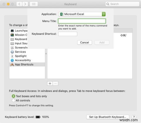 Trang tính Cheat Bàn phím Phím tắt Microsoft Office dành cho Mac 