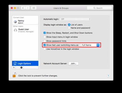 Cách nhanh chóng chuyển đổi tài khoản người dùng bằng thanh menu của máy Mac 