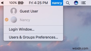 Cách nhanh chóng chuyển đổi tài khoản người dùng bằng thanh menu của máy Mac 