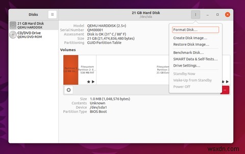 Cách sử dụng tiện ích đĩa Ubuntu để quản lý ổ cứng / SSD tốt hơn 