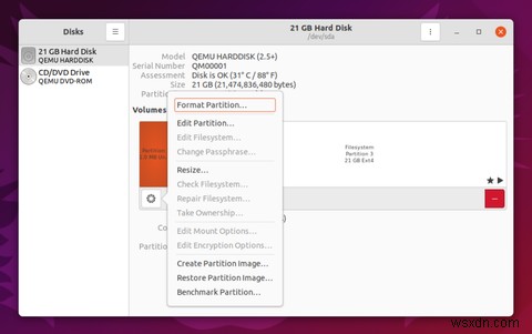 Cách sử dụng tiện ích đĩa Ubuntu để quản lý ổ cứng / SSD tốt hơn 