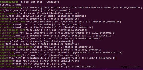 Cách liệt kê các gói đã cài đặt trong Ubuntu với APT 