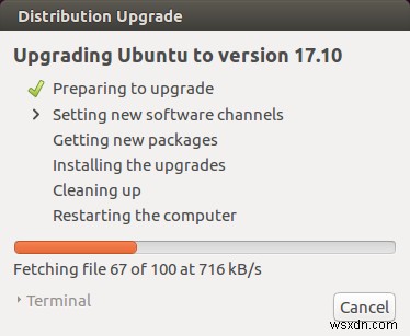 Cách nâng cấp lên Ubuntu 17.10 từ bản phát hành trước 