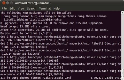 Cách tùy chỉnh bộ tải khởi động GRUB bằng BURG [Ubuntu] 