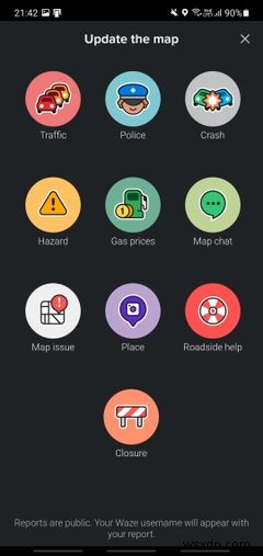 Tất cả các cách để báo cáo sự cố khi điều hướng bằng Waze 