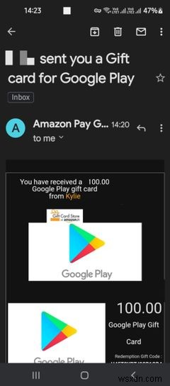 Cách đổi mã khuyến mại và thẻ quà tặng trên Google Play 