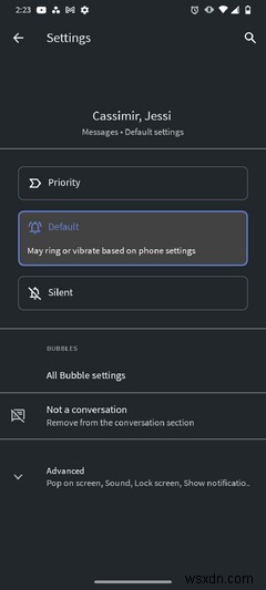 Cách thay đổi cài đặt thông báo cho các cuộc trò chuyện văn bản riêng lẻ trong Android 