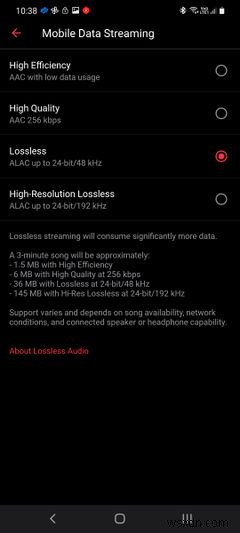 Cách phát trực tuyến âm thanh không mất dữ liệu và âm nhạc độ phân giải cao trong Apple Music trên Android 