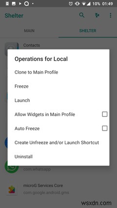 Cách sử dụng ứng dụng Shelter cho Sandbox trên Android 