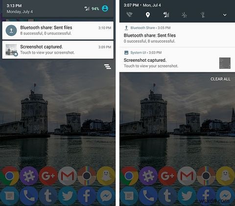 Cách tải thông báo và thanh trạng thái Android Nougat 