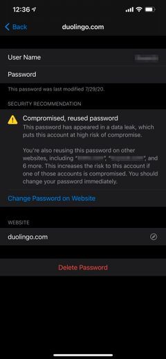 Cách xem và quản lý mật khẩu thỏa hiệp trên iPhone của bạn 