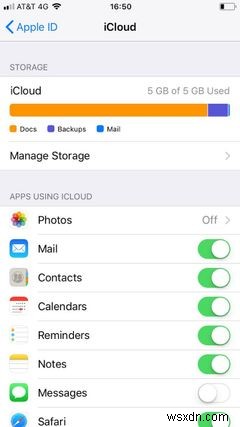 Cách xem dung lượng iCloud mà tin nhắn của bạn đang sử dụng