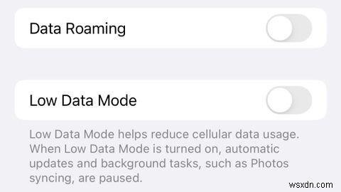 Cách tắt chế độ dữ liệu thấp trên iPhone 