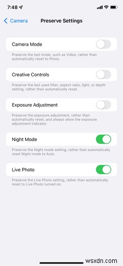 Cách tắt Chế độ ban đêm cho máy ảnh iPhone của bạn 