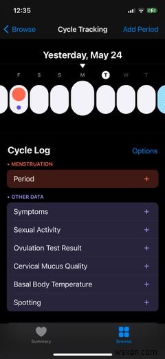 Cách theo dõi chu kỳ kinh nguyệt của bạn với ứng dụng Health trên iPhone của bạn 
