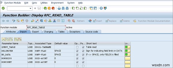 RFC hiện có để tải dữ liệu bảng và nhận danh sách các bảng và danh sách BAPI trong SAP 